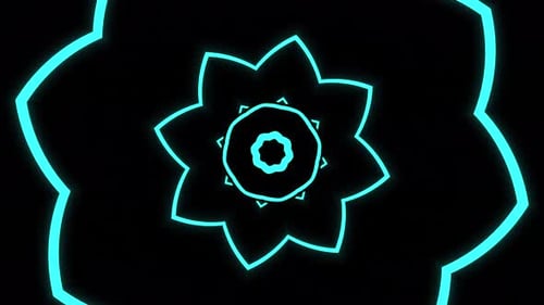 Abstract Neon Star Tunnel Loop Animation