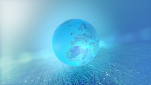 Futuristic Rotating Globe Highlight Animated for Data Connection