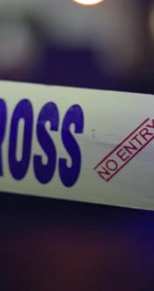 Crime Scene Tape, Do Not Cross, At Night
