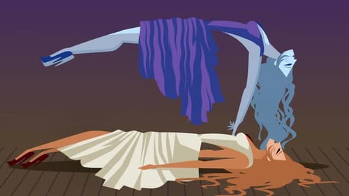 Woman experiencing astral travel with her soul leaving the physical body