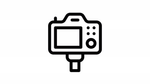 animação de ícone de linha de câmera