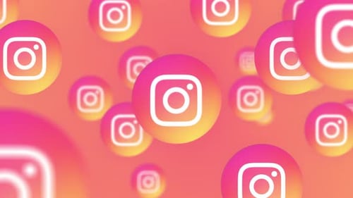 Floating Instagram Logo Icons Social Media Background