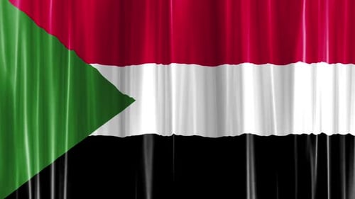 Sudan Flag Curtain Wave
