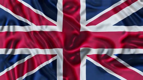 Seamless Waving United Kingdom Flag Animation