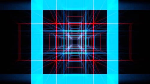 Red And Blue Abstract Squares Moving Background Vj Loop In HD