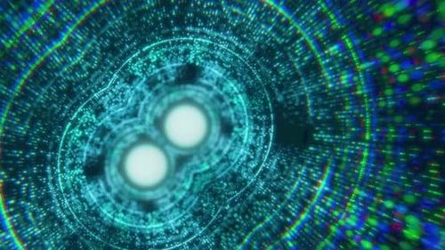 Flying Through Technology Tunnel Background