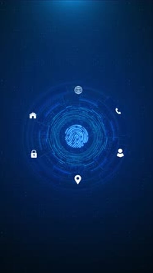 Digital fingerprint scanning scanner, scan biometric identity access password fingerprint, concept o