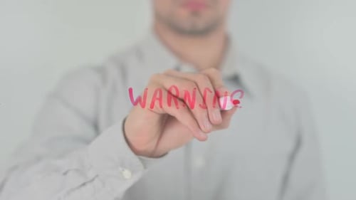 Advertencia, escritura en pantalla transparente