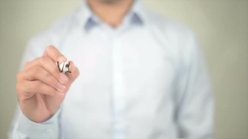 Visualization Written on Clear Screen by Person