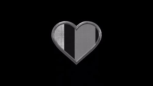 Rotating 3D Metallic Heart with Abstract Texture Loop