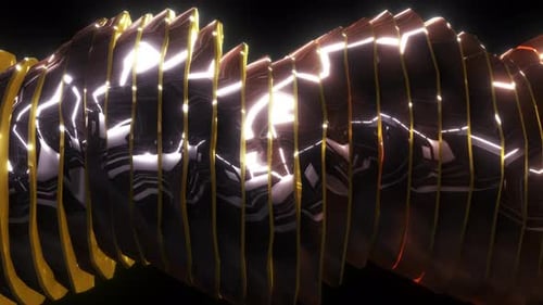 Abstract Rotating Golden Metallic Helix Loop Background