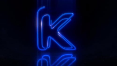 Bunte Neonbuchstaben-K-Loop-Animation.