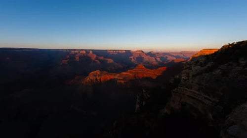 Evening Shadows Drift Across Grand Canyon Fading Light Time Lapse