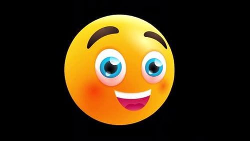 Happy Blinking 3D Emoji Face Animation