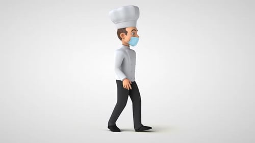 Chef divertido com uma máscara