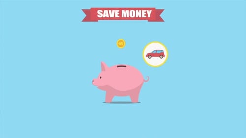 Save Money in Piggy Bank