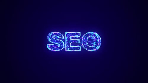 Futuristic Neon SEO Text Forming Animation