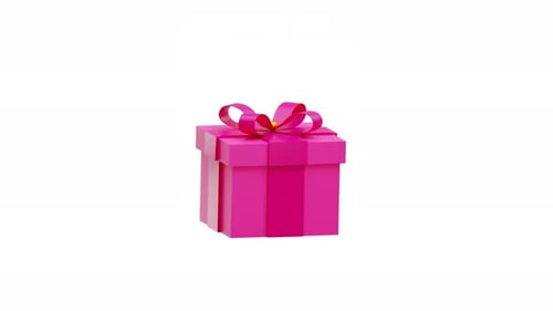 Rotating Pink Gift Box 3D Animation