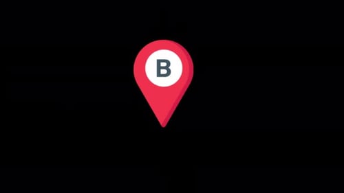B Location Pin Animation Video - Transparent