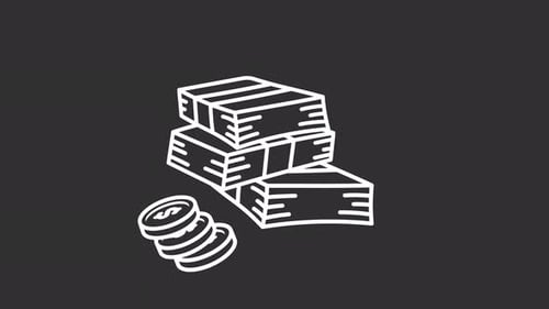 Animated Hand-Drawn Money Stacks Line Art Sketch