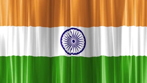 Animated Waving India Flag Curtain Background Loop