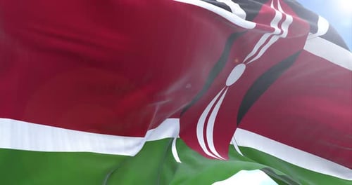Kenya Flag Waving And Rotating Camera 4K