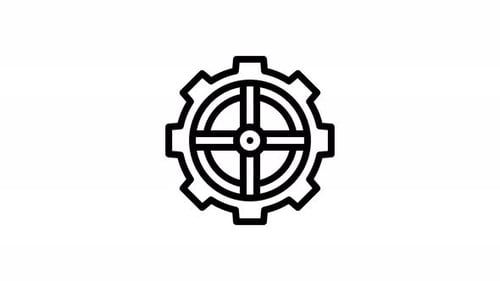 gear line icon animation