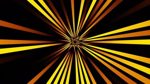Futuristic Golden Warp Speed Tunnel Background Animation