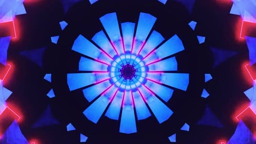 Glowing Geometric Tunnel Abstract Seamless Loop