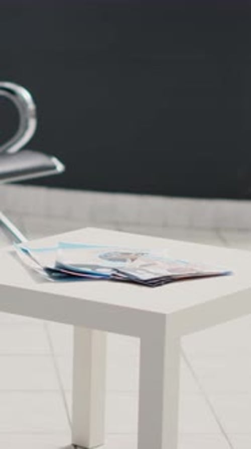 Vertical Video Empty Waiting Area at Healthcare Clinic