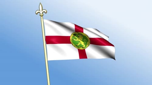 Alderney Flag Waving in Realistic 3D Animation