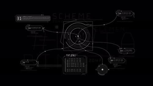 Abstract Animated Multicomponent Scheme in HUD Style