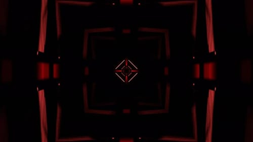 Red Futuristic Tunnel With Flashing Neon Module Background Vj Loop In 4K