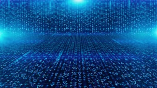Blue Glowing Triangles Technology Background Loop