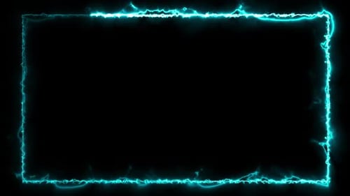 Electric Rectangle Neon Frame Loop Light Blue