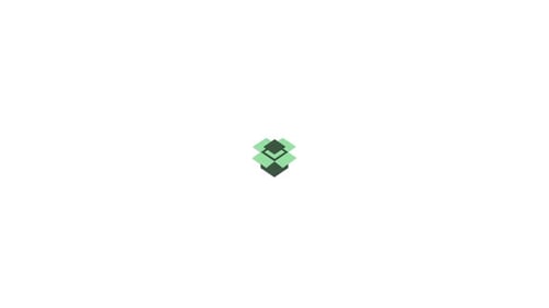 Modern Geometric Green Box Rotation Animation