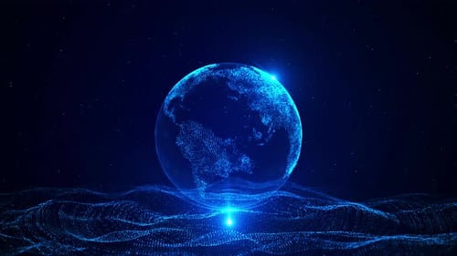 Digital Earth Rotating Global Network Connection Technology Abstract Background Worldwide