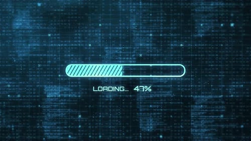 4K Futuristic Glitch Loading Bar Animation | Retro VHS Digital Progress Indicator