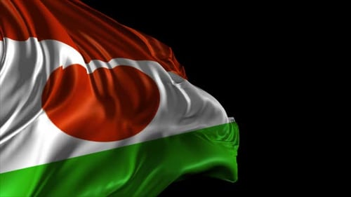 3D Realistic Waving Flag of Niger