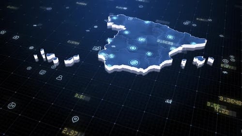 Digitaler Hintergrund für Geschäftsnetzwerke in Spanien