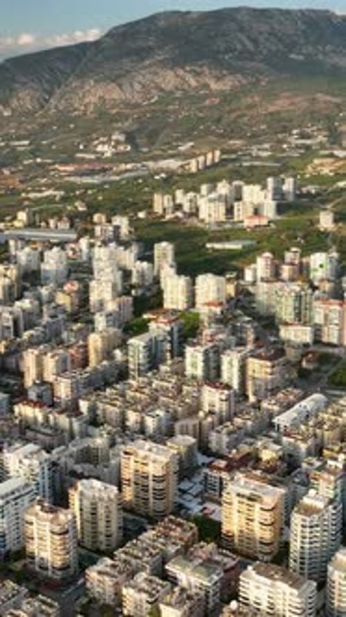Vertical Video Roadway Wonders Captivating Drone Footage of Alanya's Traffic and Elite Living in the