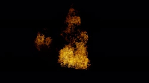 Coleção Burn: Uma janela frontal ladeada por fogo sobre fundo preto em 4k a 120 fps
