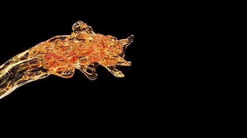 Dynamic Golden Liquid Splash Effect with Alpha Channel