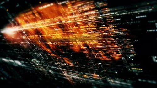 Futuristischer HUD-Bildschirmhintergrund mit Datenmatrix-Simulation 09