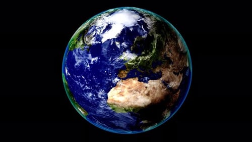 Realistic Rotating Earth Globe with Dynamic Clouds