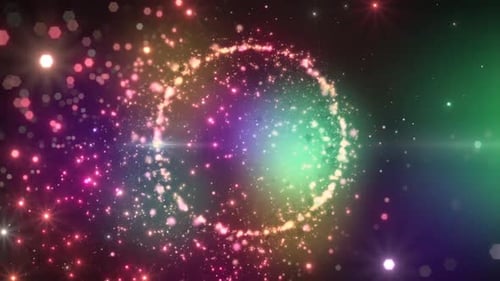 Sparkling Ring in Space Motion Background