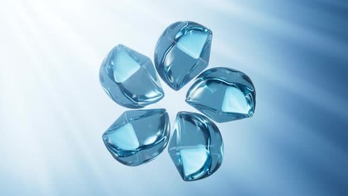 Abstract rotating glass geometry, 3d rendering.