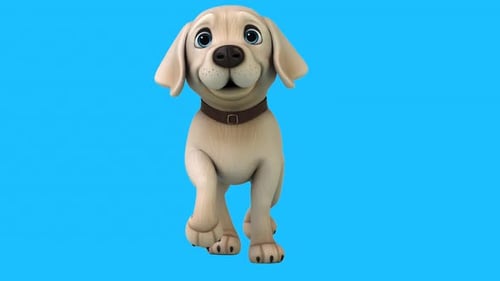 Fun 3D cartoon brown Labrador retriever (with alpha channel)