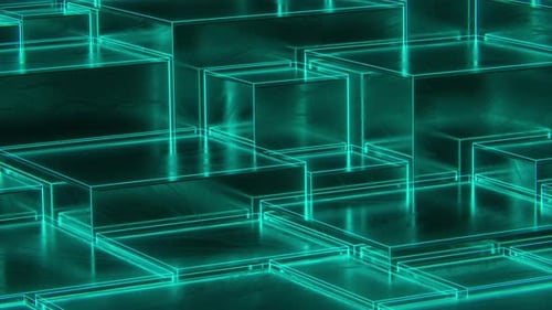 Cyan Abstract Shapes Loop.