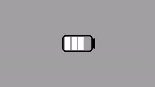 Flat Design Battery Charging Icon Animation